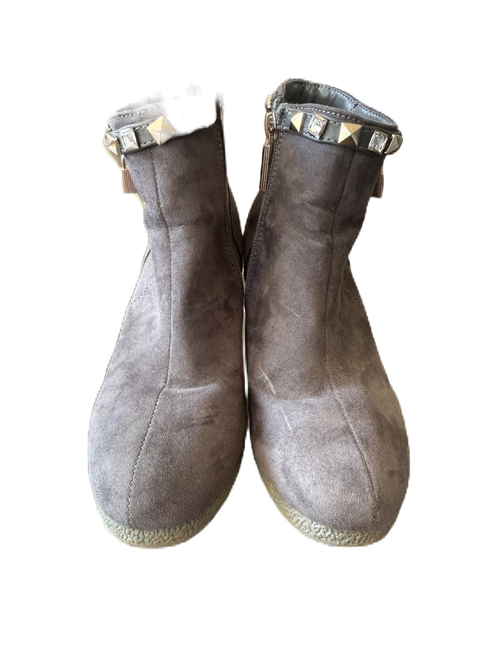 Michael Kors Girls Charcoal Gray Wedged Booties. Size 3